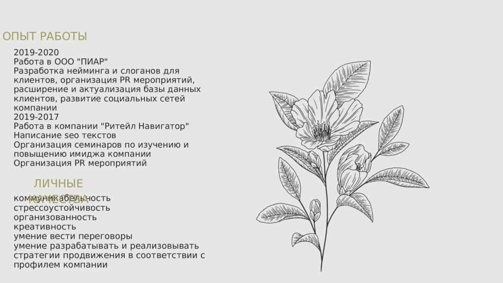 РЕЗЮМЕ И ПОРТФОЛИО PR-МЕНЕДЖЕРА Рябцевой Дарьи Дмитриевны