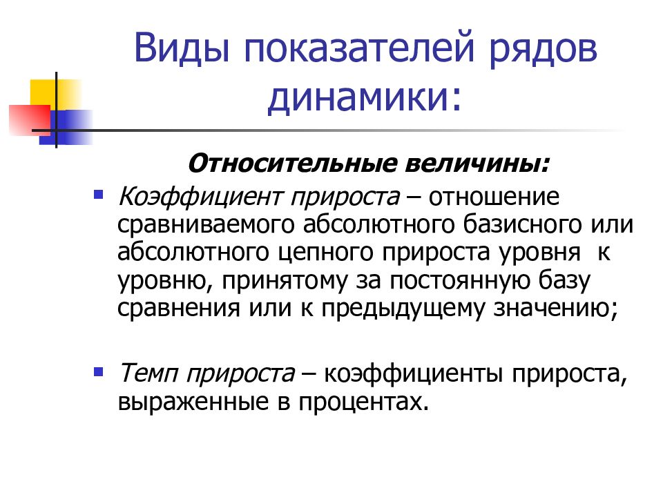 Виды коэффициентов. Виды показателей динамики. Изолированный ряд динамики. Виды рядов динамики. Виды динамических рядов.