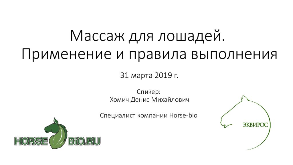 Массаж для лошадей. Применение и правила выполнения
