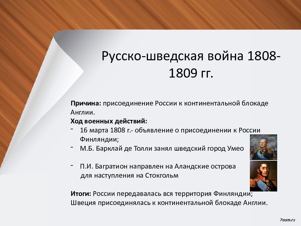 Русско шведская война 1808 1809 карта егэ