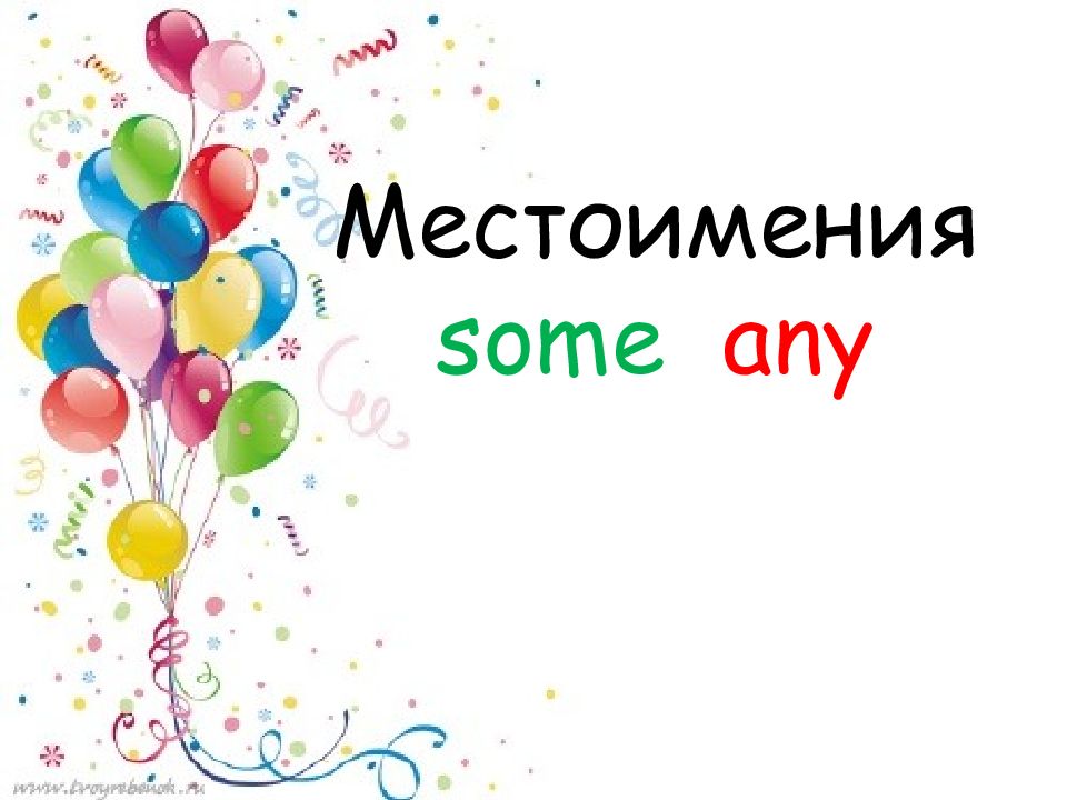 Местоимения some any