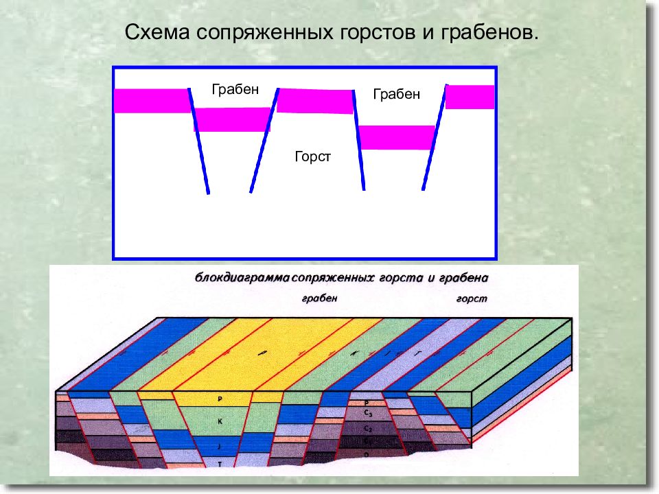 Грабен. Разрывные нарушения горных пород Горст и Грабен. Грабен и Горст схема. Горст Геология. Горст это в географии.