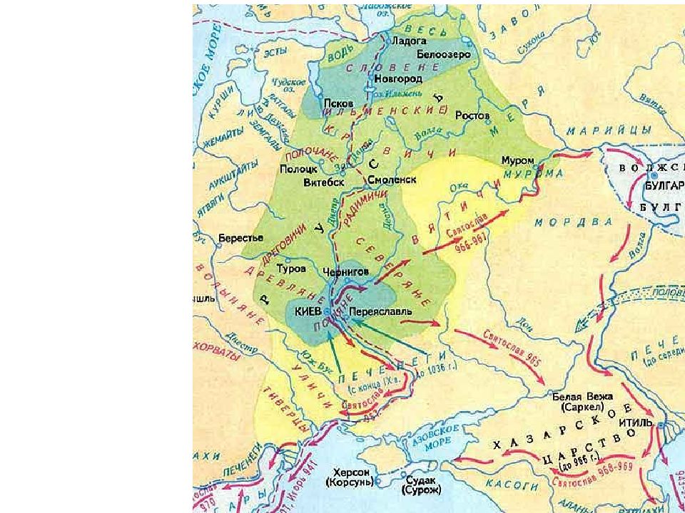 Восточные славяне и их соседи карта