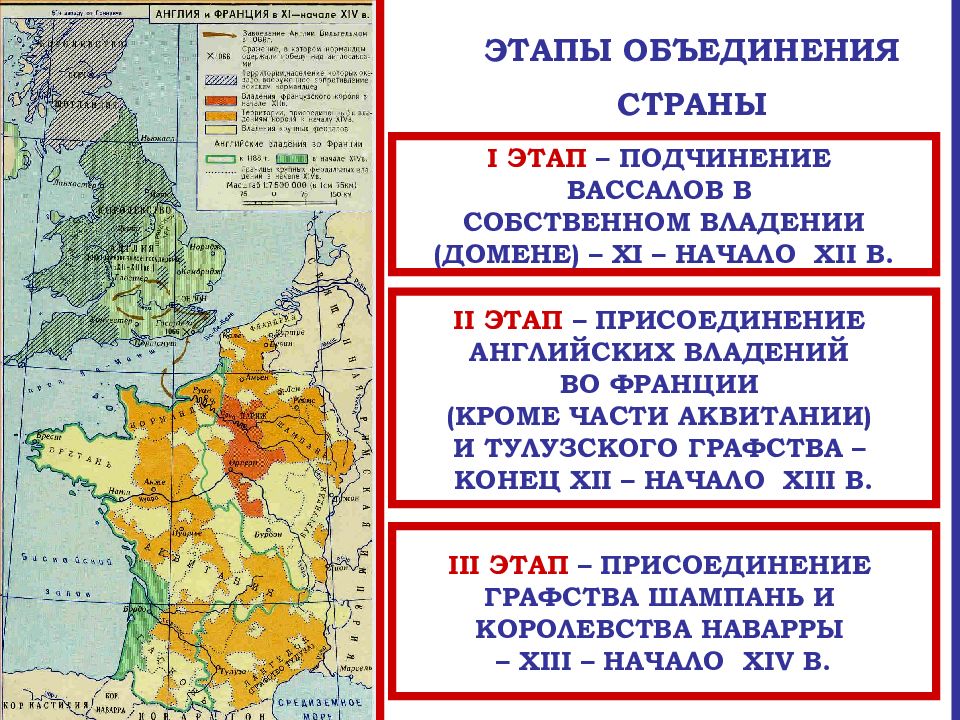 Как происходило объединение франции план конспект