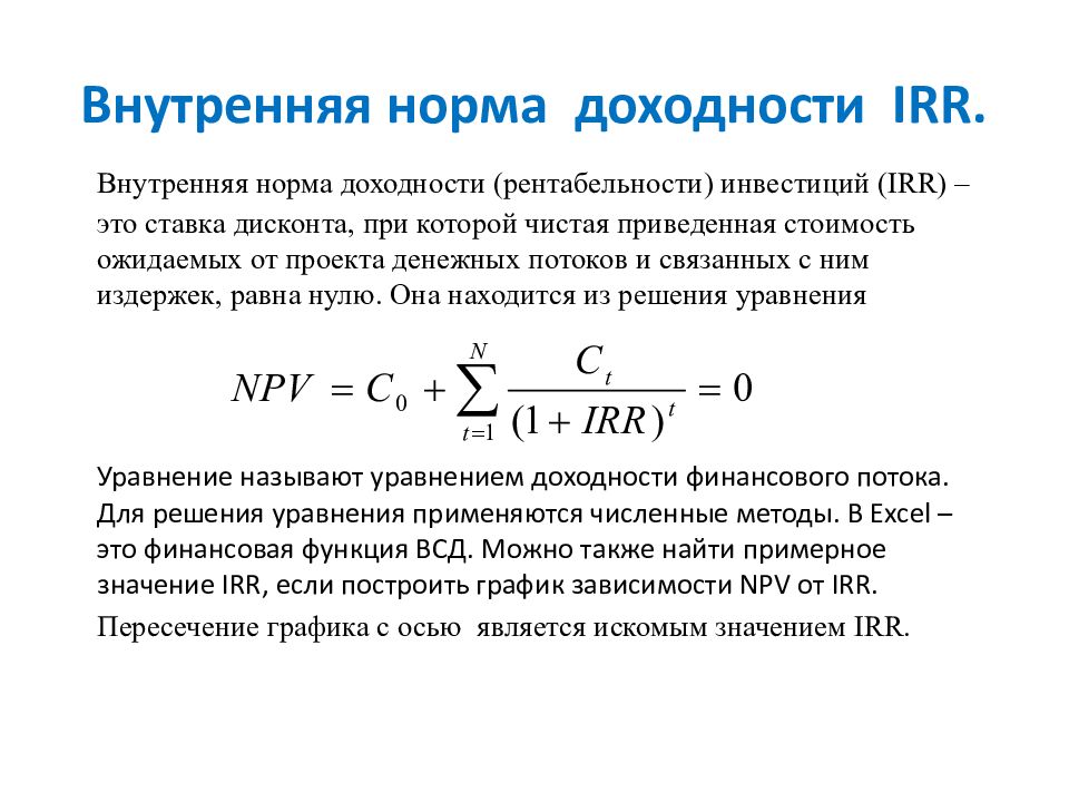 Для определения внутренней нормы рентабельности проекта используется метод