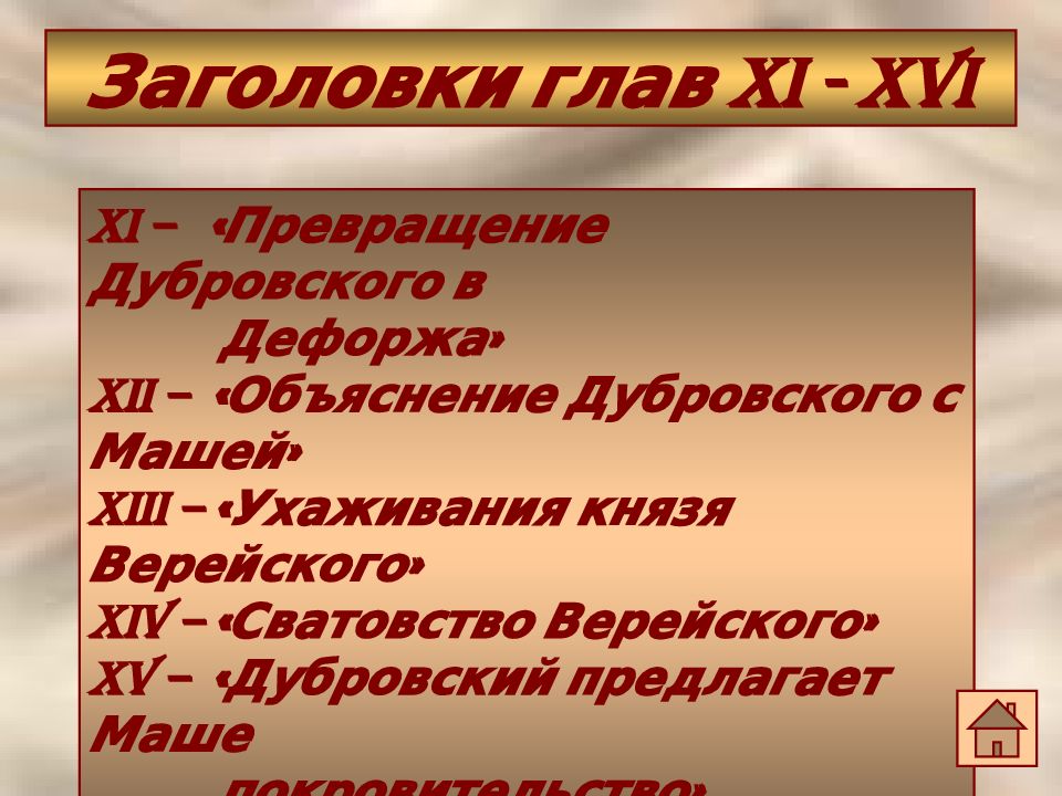 Краткое содержание 7 главы дубровский