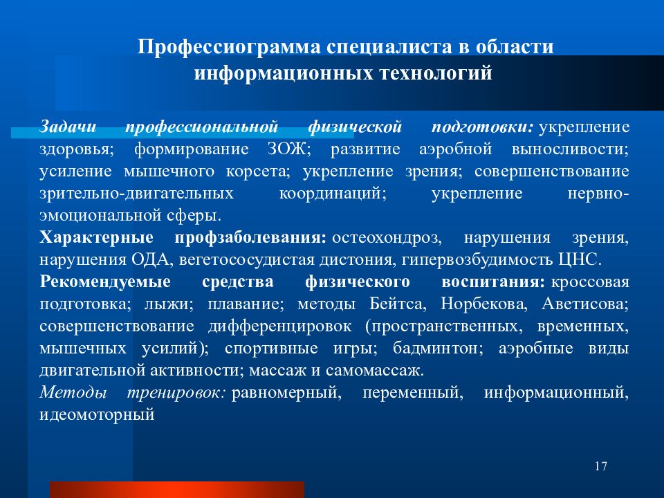 Профессионально прикладная физическая подготовка презентация