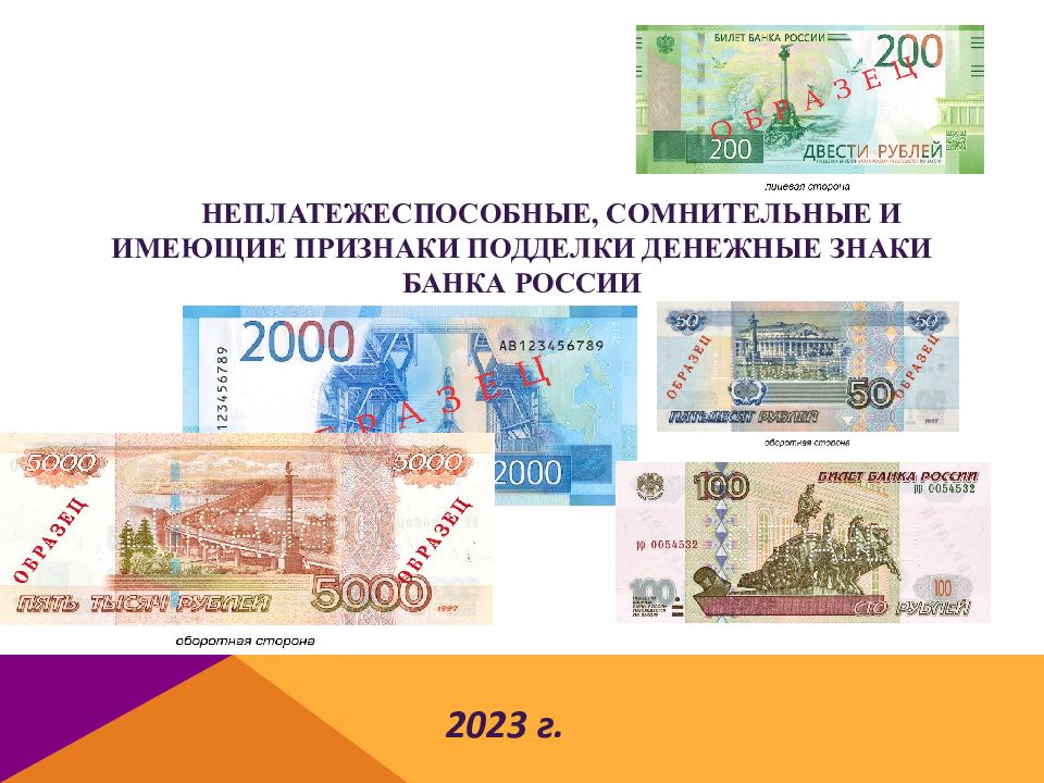 НЕПЛАТЕЖЕСПОСОБНЫЕ, СОМНИТЕЛЬНЫЕ И ИМЕЮЩИЕ ПРИЗНАКИ ПОДДЕЛКИ ДЕНЕЖНЫЕ ЗНАКИ