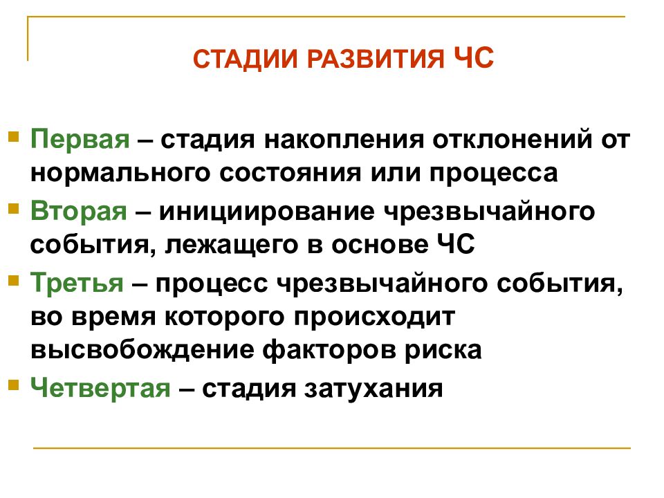 Стадии характера. Стадия инициирования ЧС. Инициирование чрезвычайного события. Стадия накопления отклонений от нормального состояния или. Второй стадией развития опасной ситуации является:.