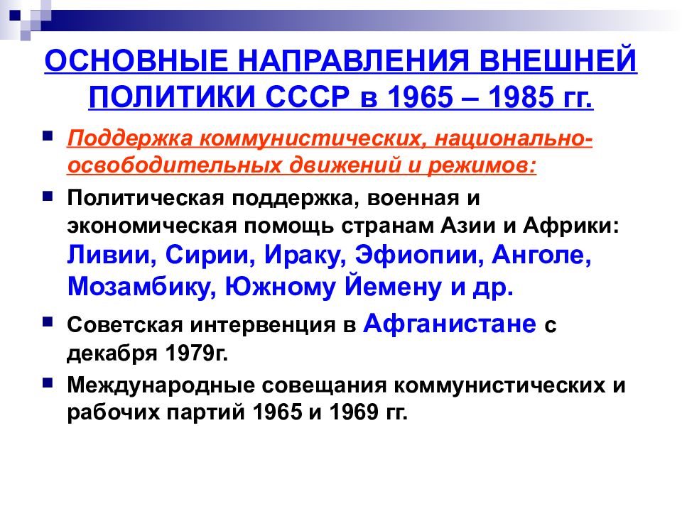 Внешняя политика ссср в 1953 1964 гг презентация 10 класс