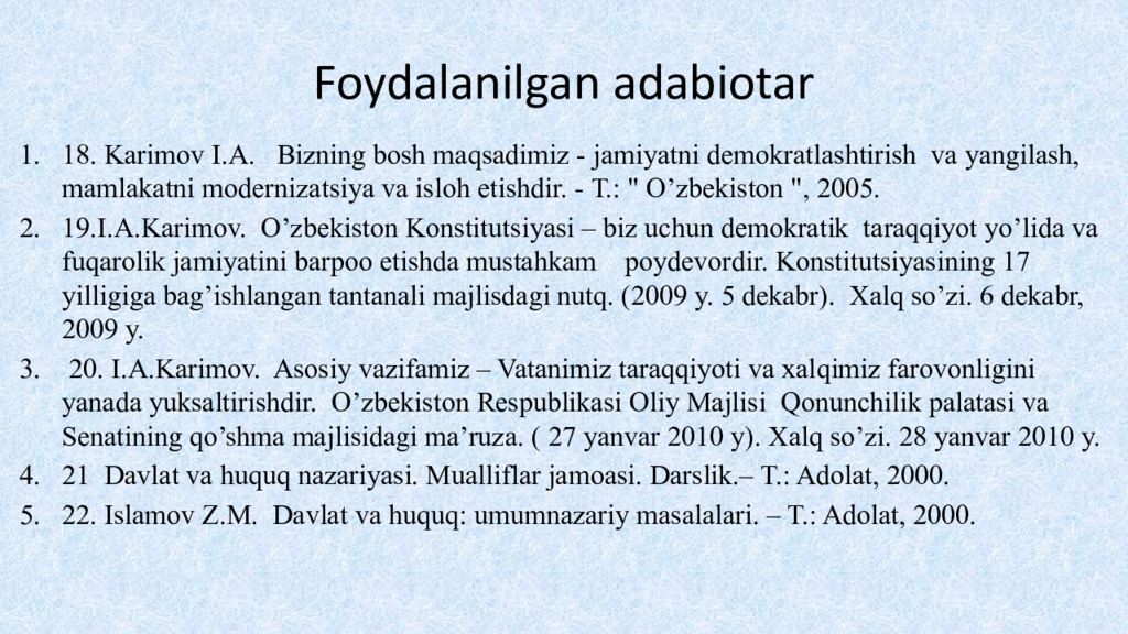 Davlatning siyosiy rejimi va uni o`ziga xosligi Reja : Foydalanilgan adabiotar