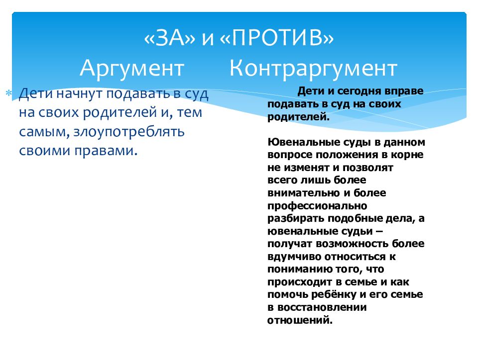 Дети аргументы. Аргументы и контраргументы. Аргументы за и против семьи. Аргументы за и против ребенка. Права человека Аргументы за и против.