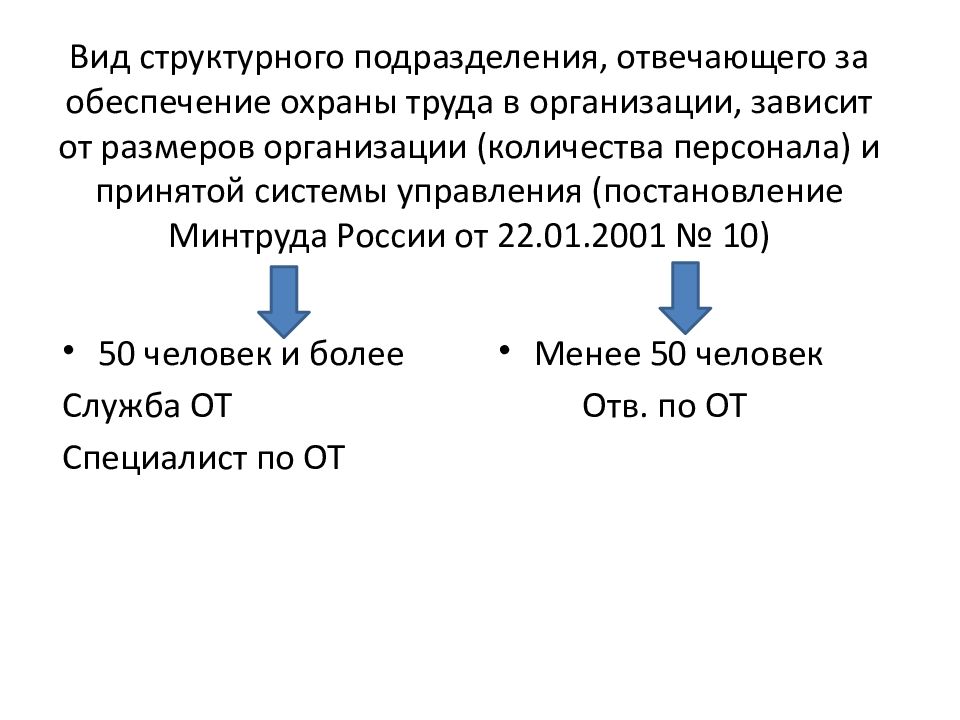 Принят систем. Подразделение отвечающее за охрану труда.