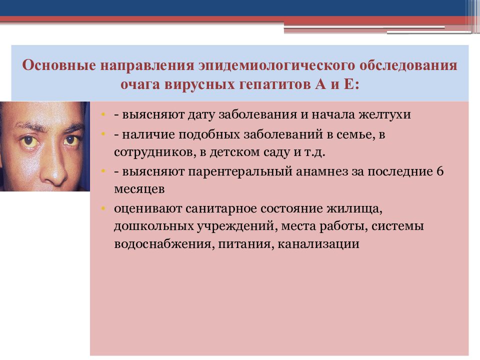 Обследование очага инфекционного заболевания. Вирусный гепатит а,наблюдение за очагом. Основные направления эпидемиологического обследования. Эпидемическое обследование очага. Эпидемиологические мероприятия при гепатите.