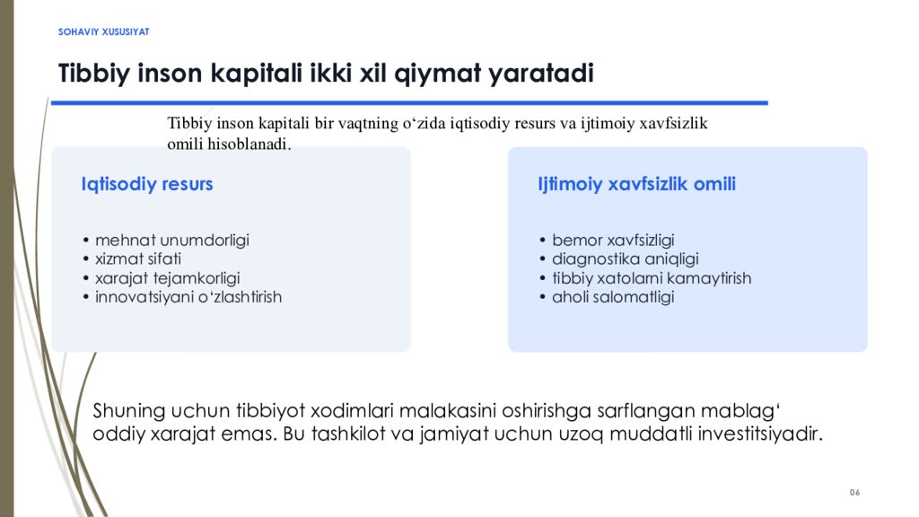 PhD DISSERTATSIYASI • I BOB RAQAMLI IQTISODIYOT SHAROITIDA TIBBIYOT XODIMLARI