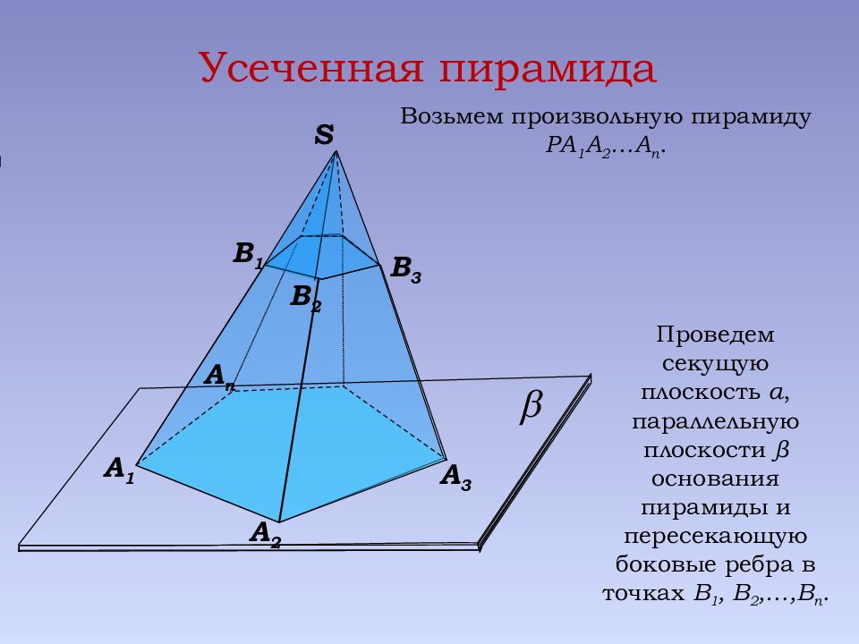 Усеченная пирамида. Пирамида n.