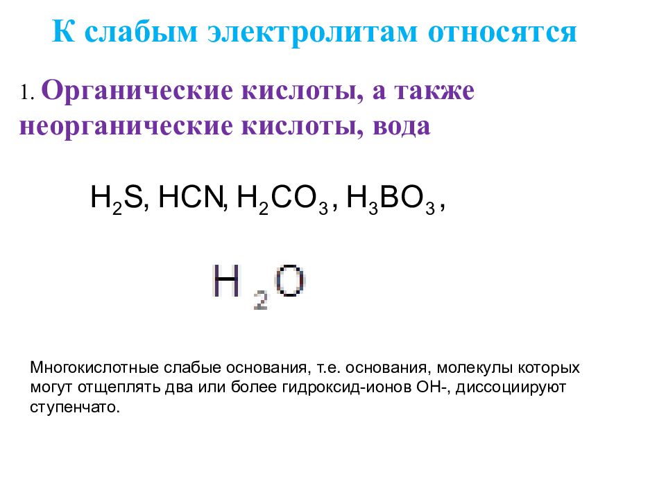 Органические и неорганические кислоты презентация