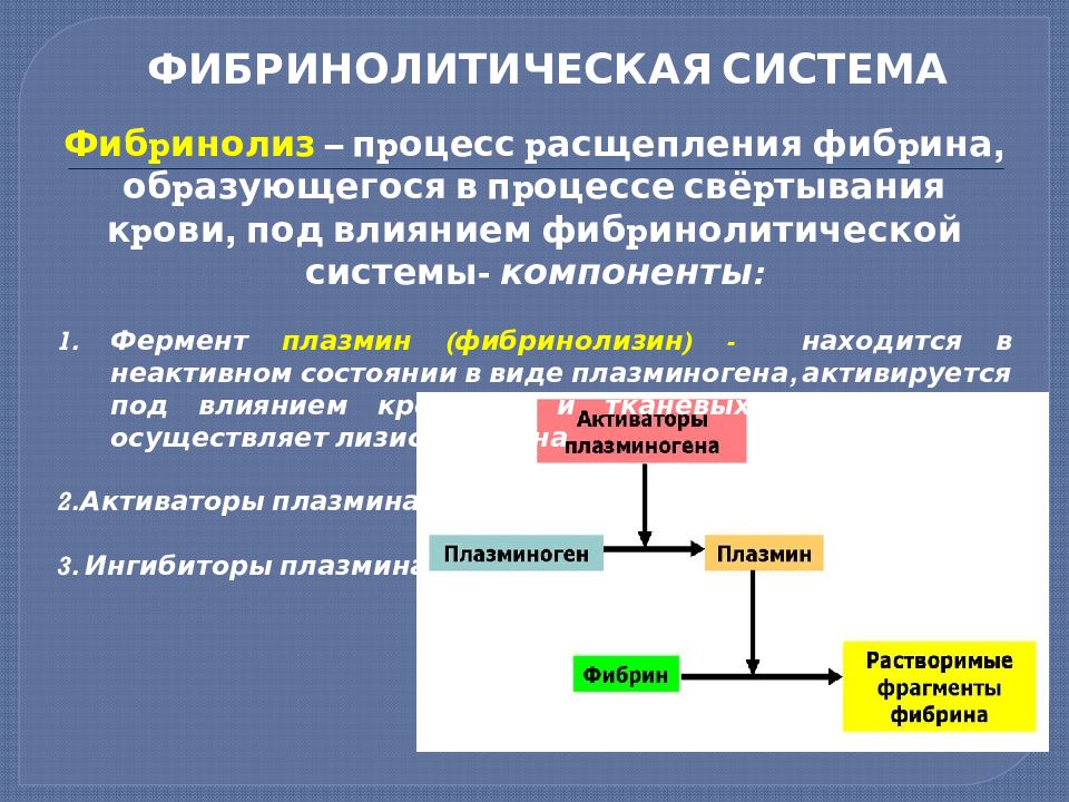 Схема фибринолиза физиология