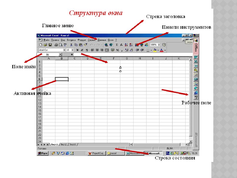 Окно excel. Структура окна excel. Рабочее окно excel. Excel вид окна. Инструменты окна excel.