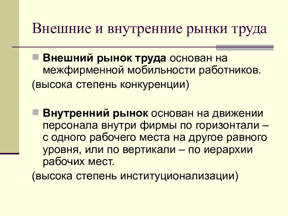 10 класс презентация по экономике рынок труда