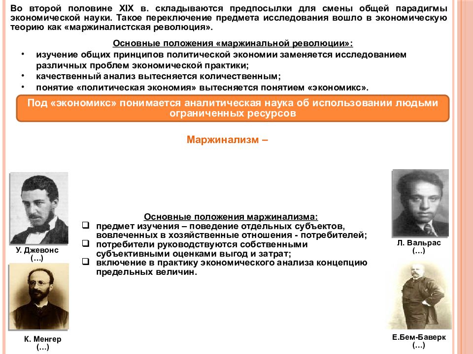 Парадигма экономической теории. Парадигмы экономической теории. Маржиналистская парадигма. Основатели маржинальной экономической теории. Предмет и метод экономической науки презентация 10 класс.