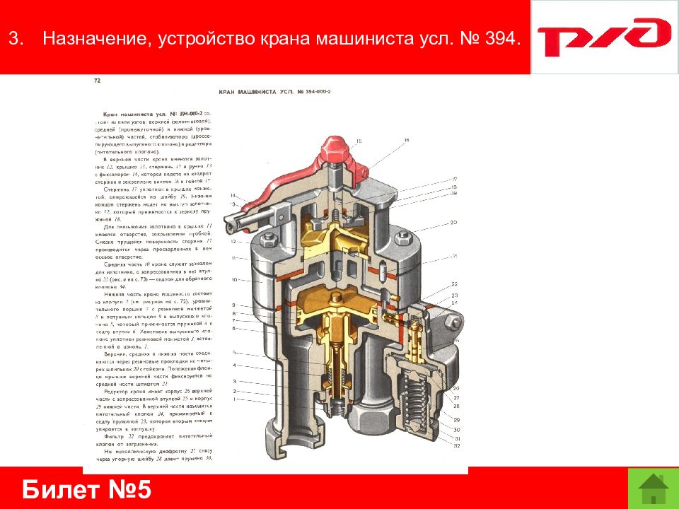 Части крана 394