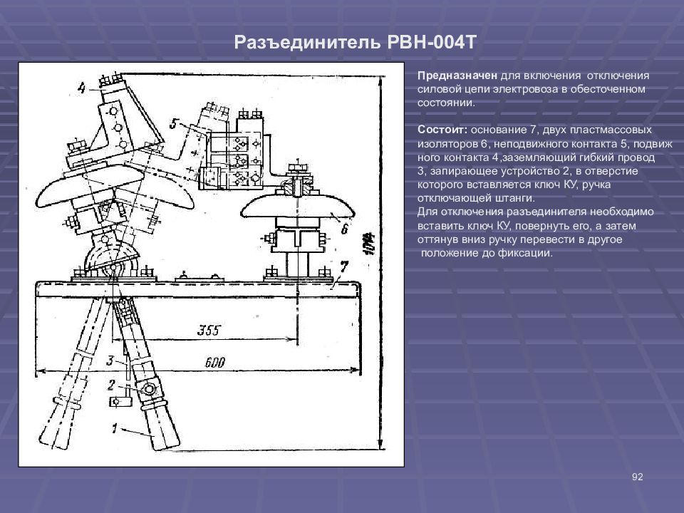 Разъединители электровоза