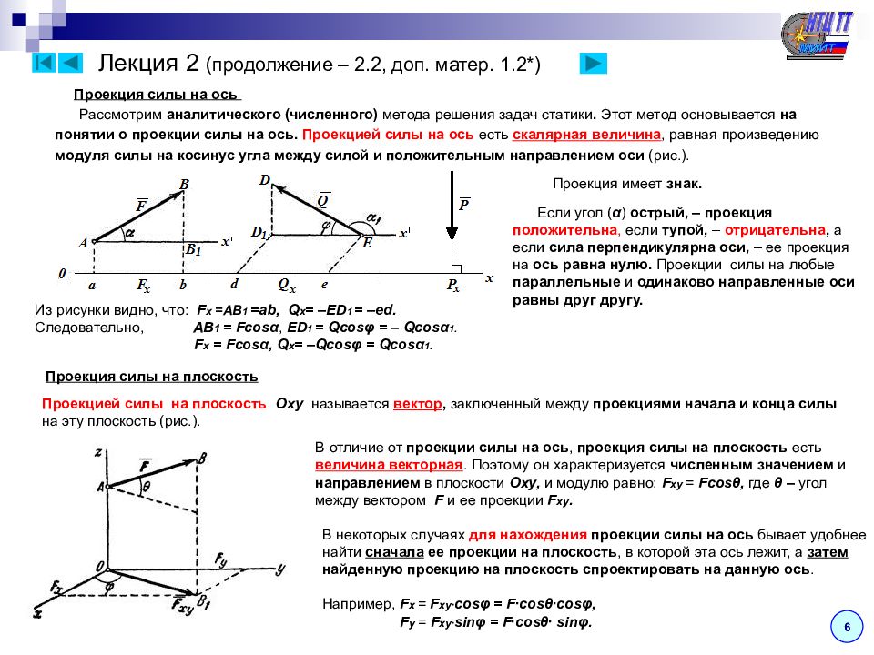 Отрицательная проекция вектора. Формулы статики теоретическая механика. Момент силы теоретическая механика статика. Метод двойной проекции термех. Проекция силы на плоскость в теоретической механике.