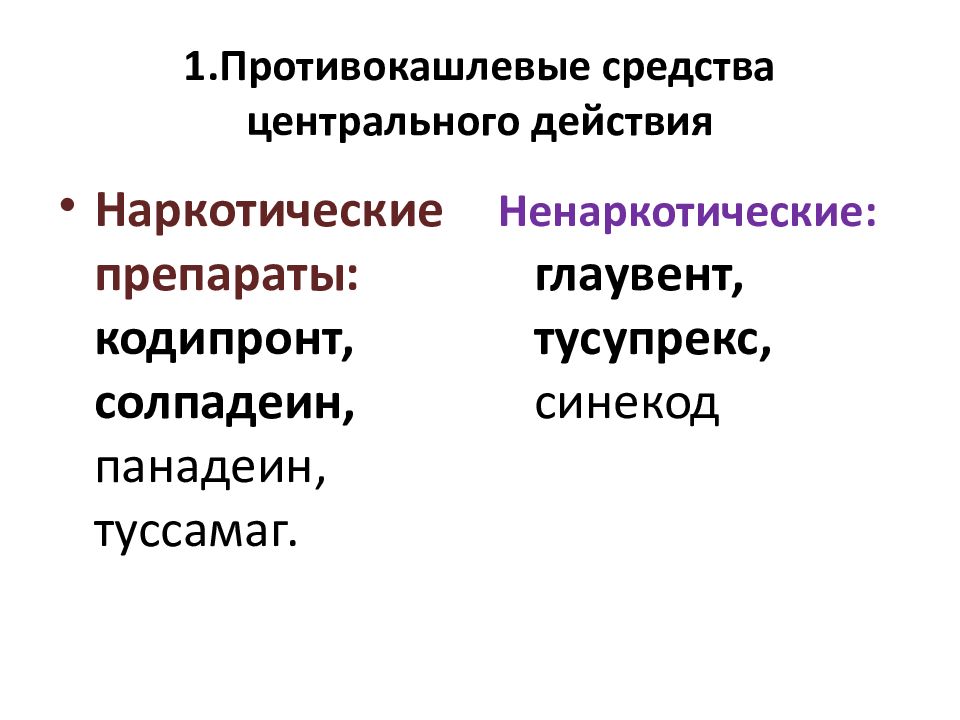 Средства влияющие на органы дыхания презентация