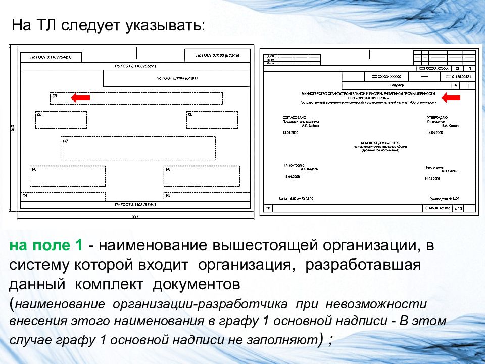 Следует указать. Технологическая документация название. Наименование вышестоящей организации. Технологическая документация ТЛ. Организационно-технологическую документацию разрабатывает.