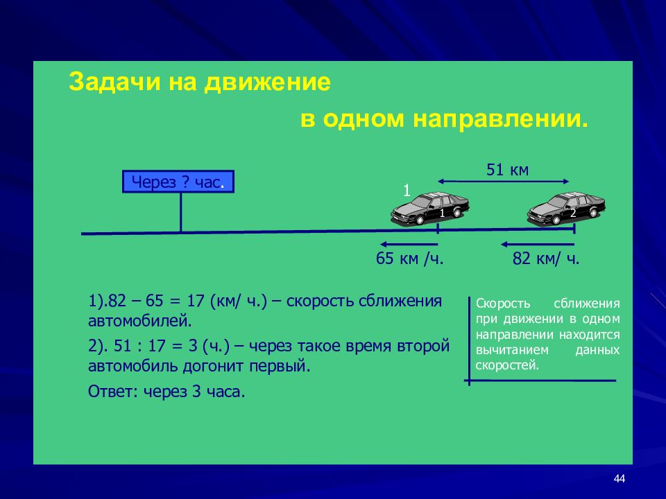 Задачи на движение в одном направлении 4 класс презентация