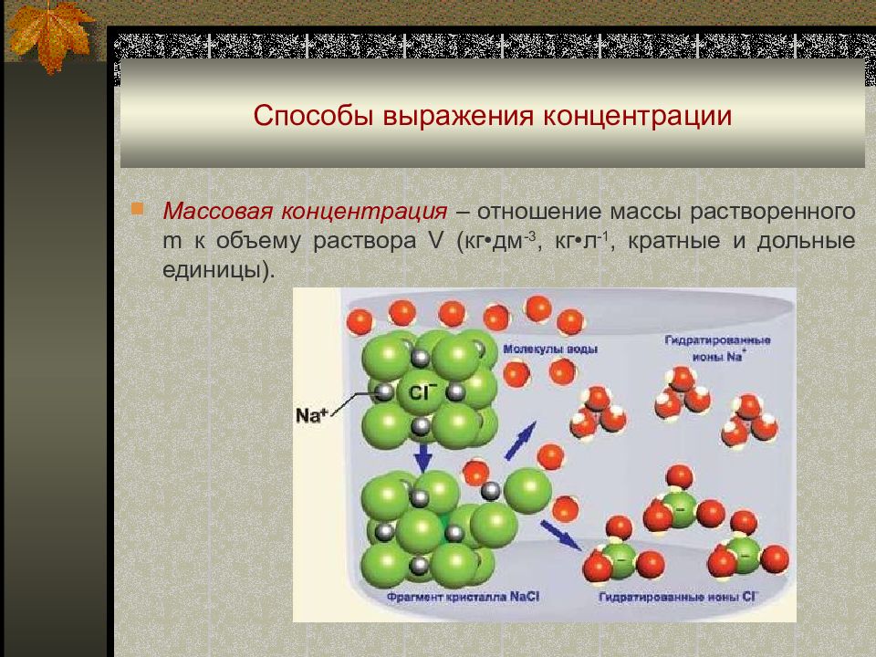 Стандартное состояние вещества. Выражение концентрации молекул. С увеличением молекулярной массы кетонам а раст.