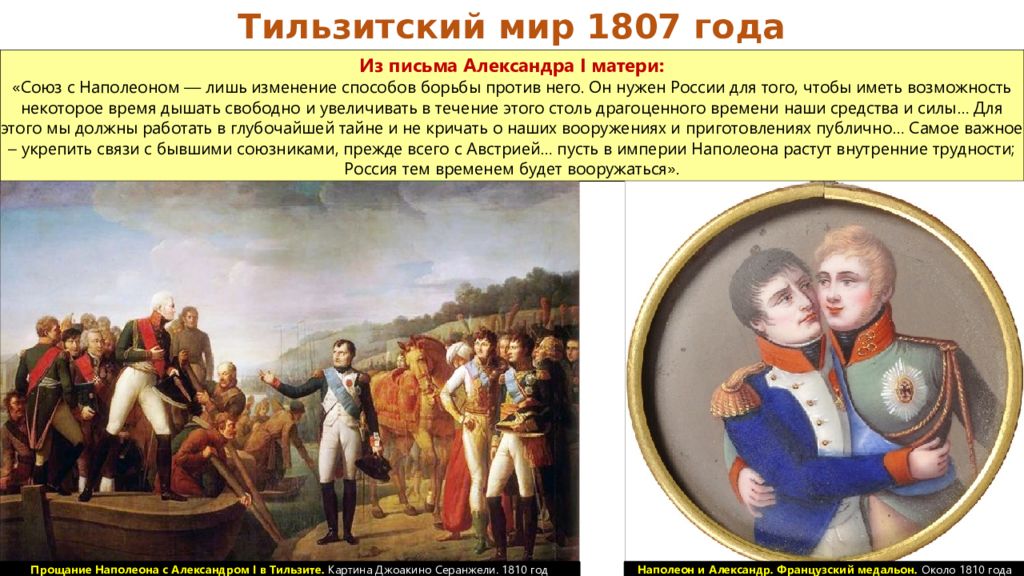 Войны при александре первом. Наполеон Бонапарт Тильзитский мир.