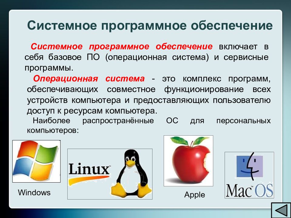 Программное обеспечение по системное по презентация