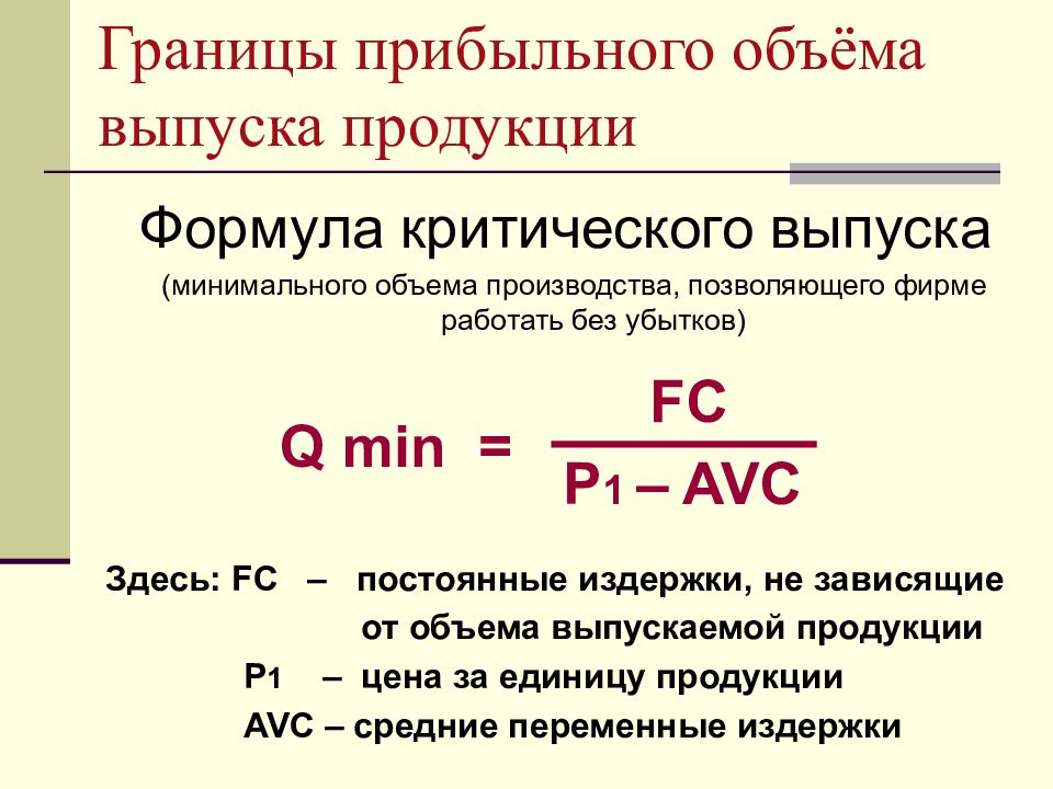 Объем выпускаемой продукции