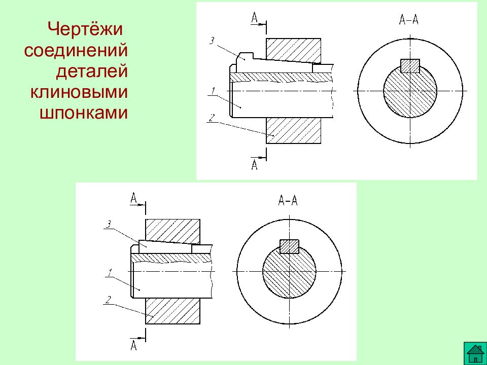 Чертеж соединение клиновой шпонкой