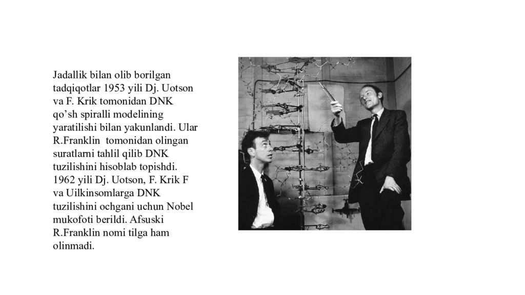 DNK ning tuzilishi va DNK replikatsiyasi DNK ning tuzilishi va DNK replikatsiyasi