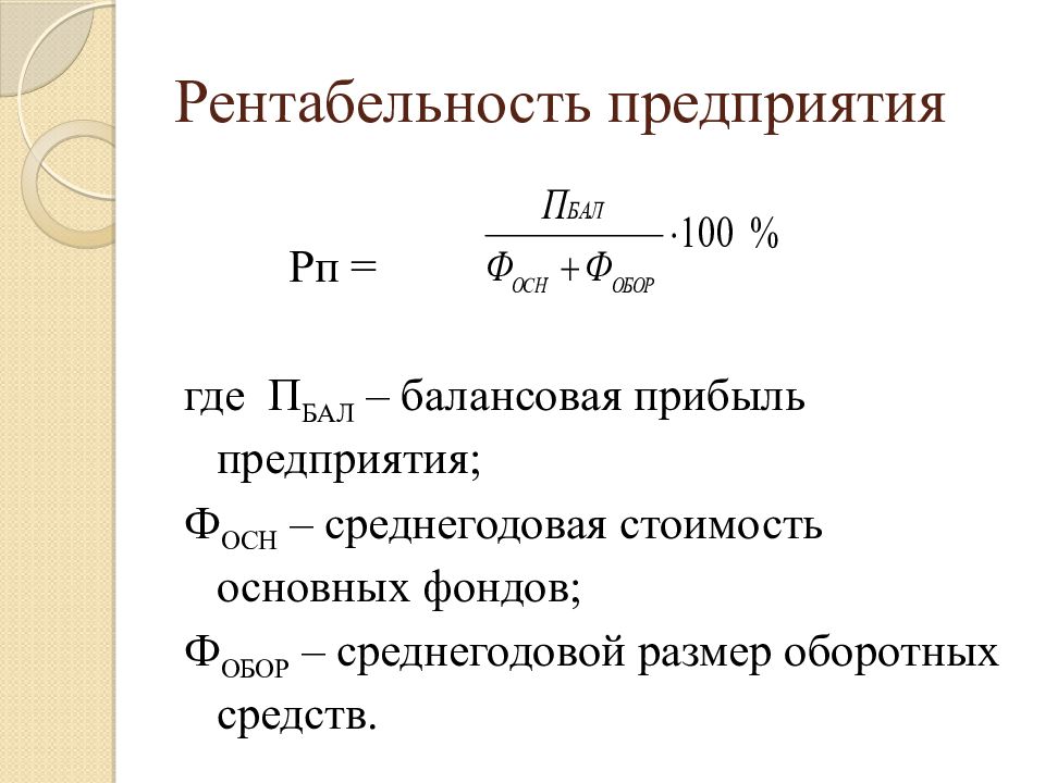 Доходность предприятия презентация