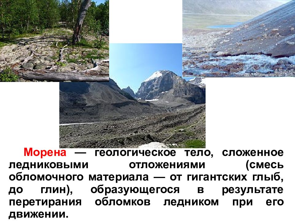 Морена это. Морены Геология. Геологическое тело сложенное ледниковыми отложениями. Ледниковые отложения Морена. Ледниковые отложения это в геологии.