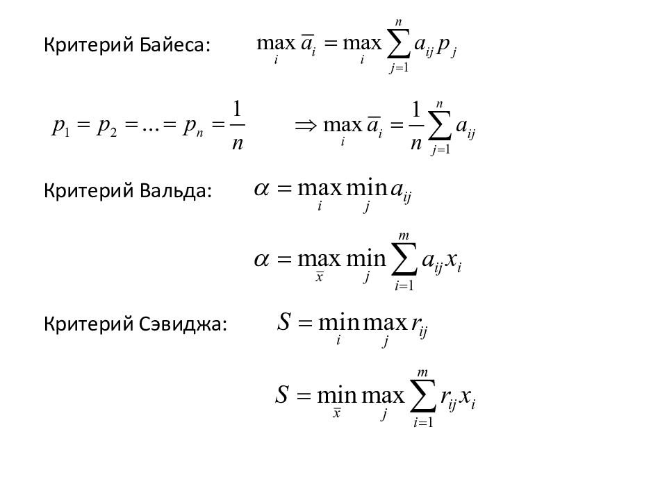 Теория критериев. Критерий Сэвиджа матрица рисков. Критерий Байеса теория игр формула. Критерий Сэвиджа теория игр. Критерии теории игр.