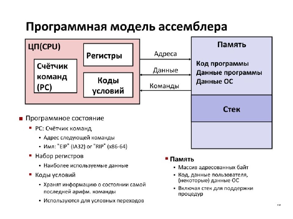 Представление приложения. Условные переходы Assembler. Программная часть. Набор регистров. Программная часть сайта.