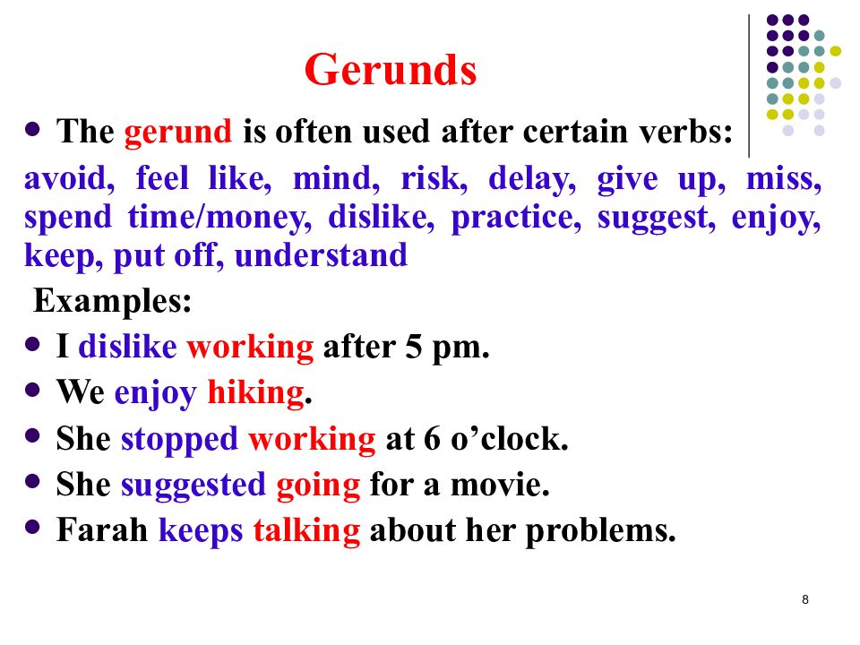 Gerund and infinitive презентация