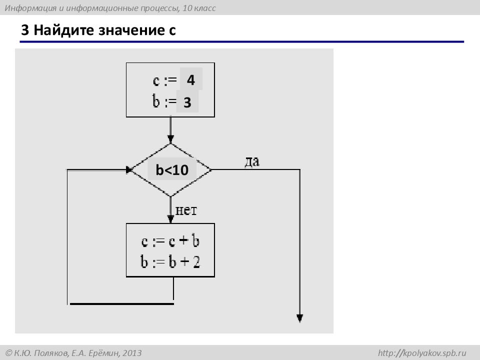 3 Найдите значение с