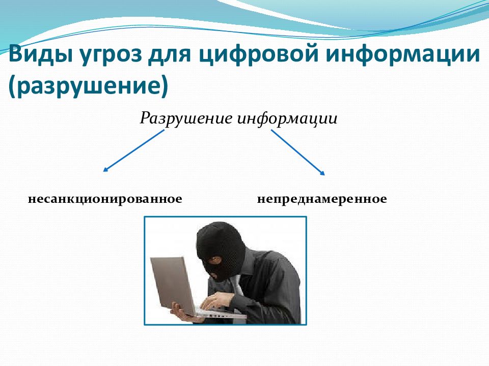 Виды угроз. Разрушение информации. Защита от угроз. Виды информации, угроз информации.