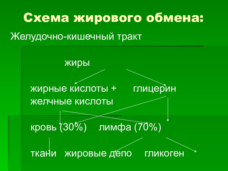 Расщепление жиров схема