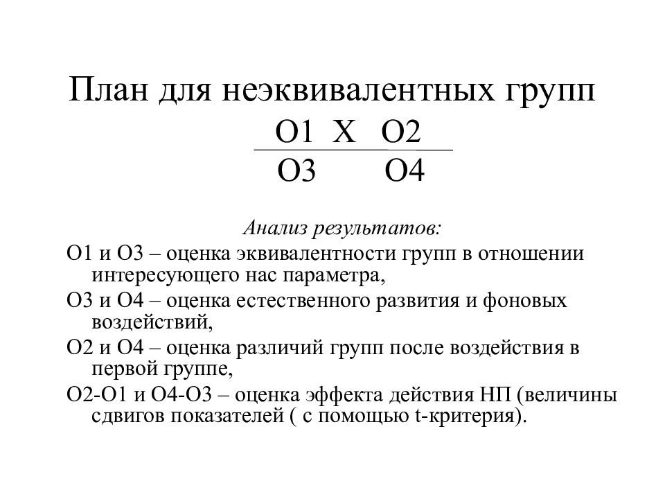 Квазиэкспериментальные планы примеры