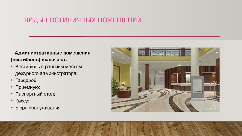 ВИДЫ ГОСТИНИЧНЫХ ПОМЕЩЕНИЙ