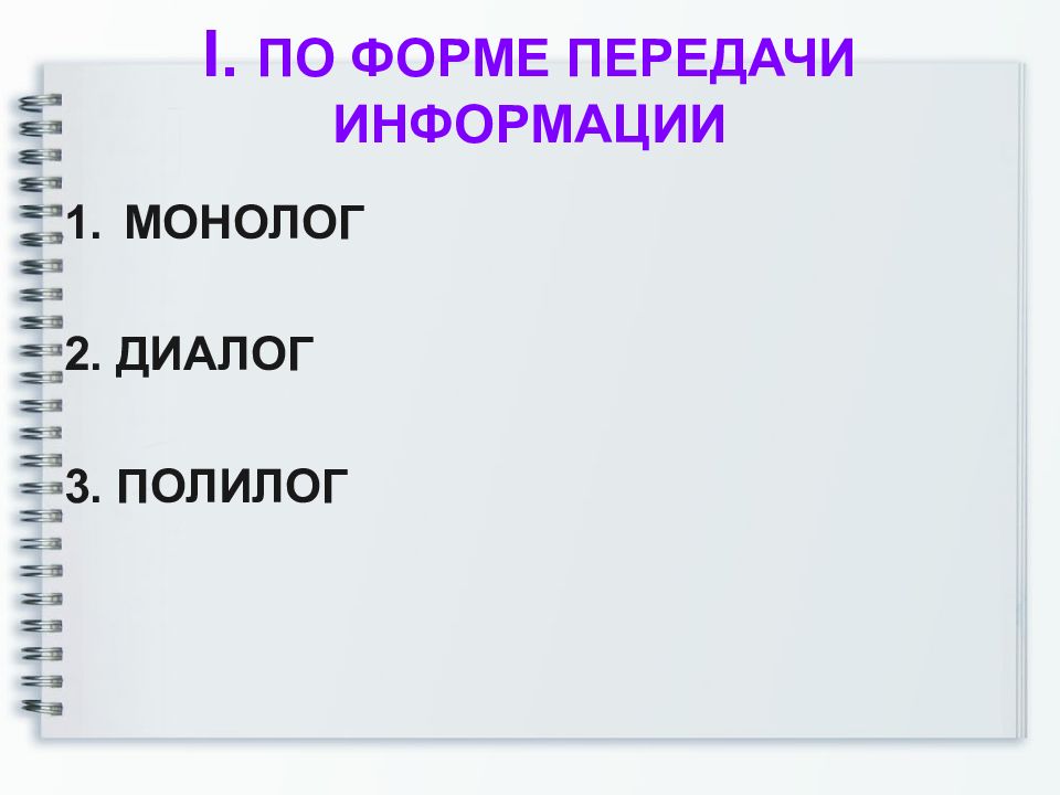 Формы передачи сообщения. Формы телепередач. Монолог Полилог.