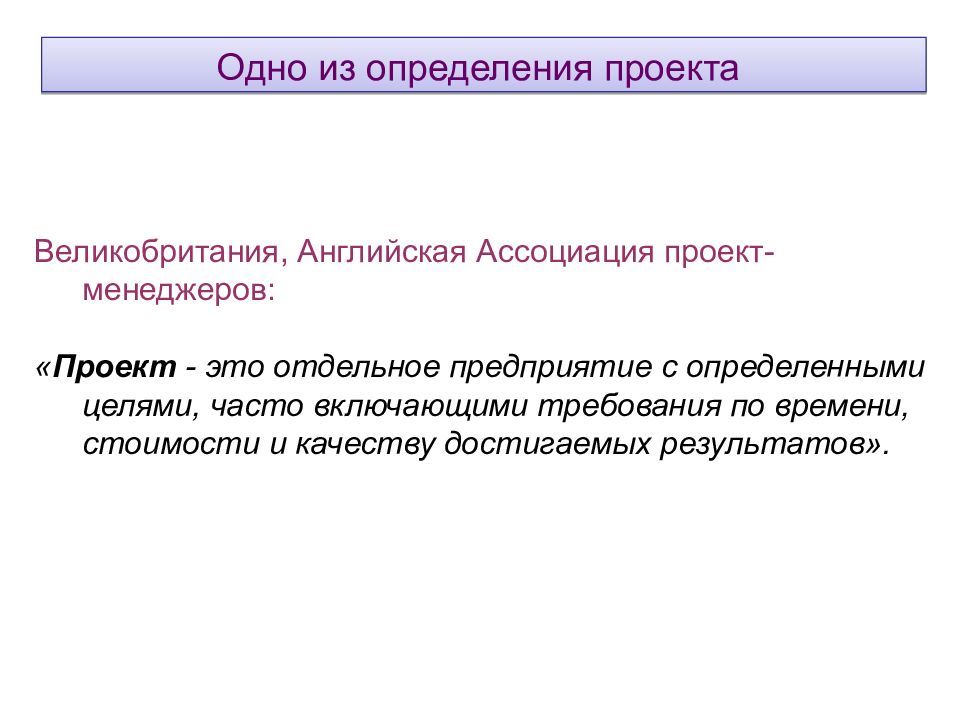 Управление 8 класс. Английская Ассоциация проект менеджеров.