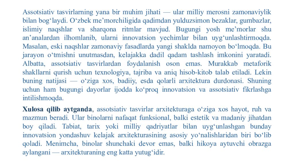 Arxitekturaviy innovatsiyaga everestik yondashuv usullari. Zamonaviy